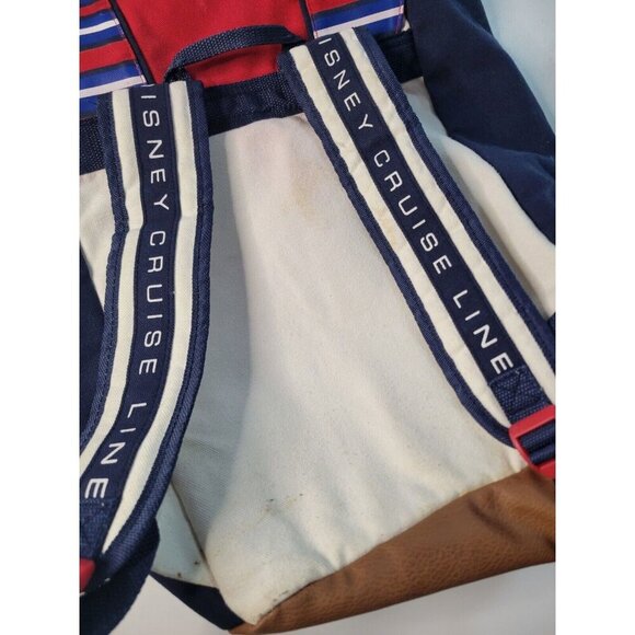 Disney Cruise Line Compass Rose Red White Blue Canvas Mickey Backpack - Picture 7 of 8